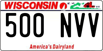 WI license plate 500NVV