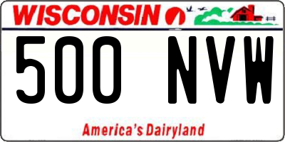 WI license plate 500NVW