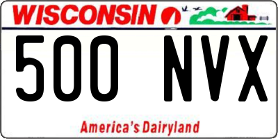 WI license plate 500NVX