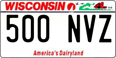 WI license plate 500NVZ