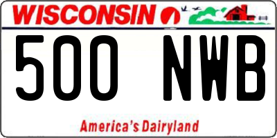 WI license plate 500NWB