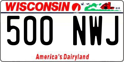 WI license plate 500NWJ