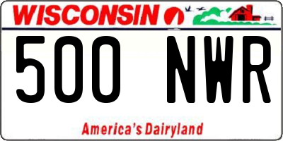 WI license plate 500NWR