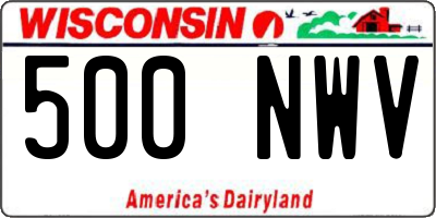 WI license plate 500NWV