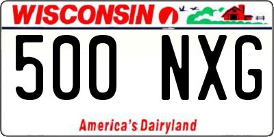 WI license plate 500NXG