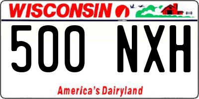 WI license plate 500NXH