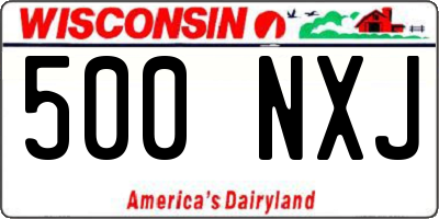 WI license plate 500NXJ