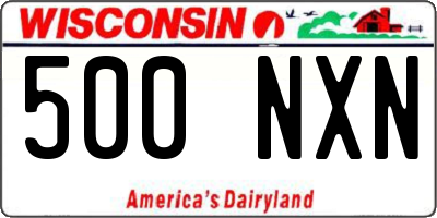 WI license plate 500NXN