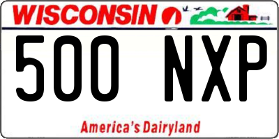 WI license plate 500NXP