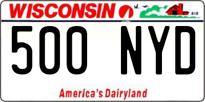 WI license plate 500NYD