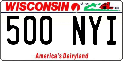 WI license plate 500NYI