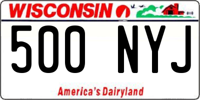 WI license plate 500NYJ
