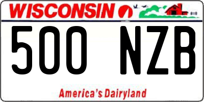 WI license plate 500NZB
