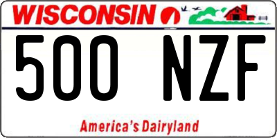 WI license plate 500NZF