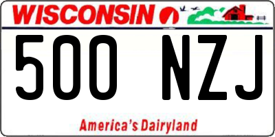 WI license plate 500NZJ