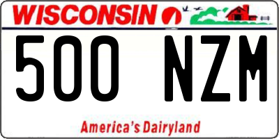 WI license plate 500NZM