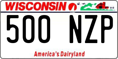 WI license plate 500NZP