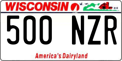 WI license plate 500NZR