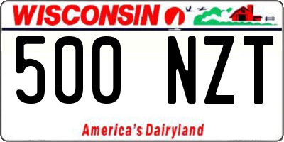 WI license plate 500NZT