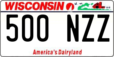 WI license plate 500NZZ