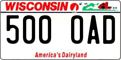 WI license plate 500OAD