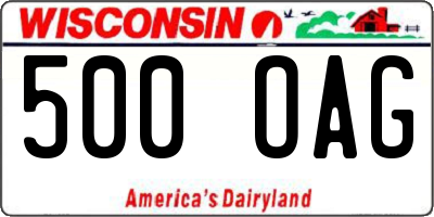 WI license plate 500OAG