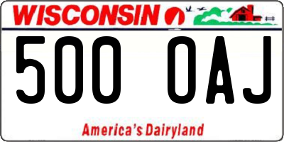 WI license plate 500OAJ