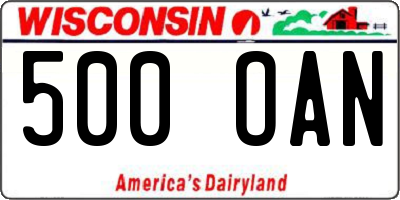 WI license plate 500OAN