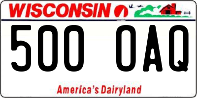 WI license plate 500OAQ