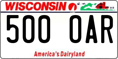 WI license plate 500OAR