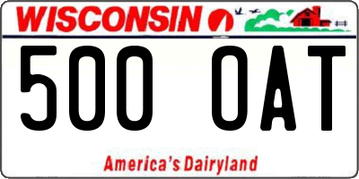 WI license plate 500OAT