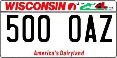 WI license plate 500OAZ