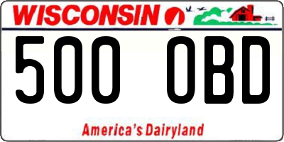 WI license plate 500OBD