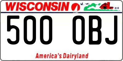 WI license plate 500OBJ