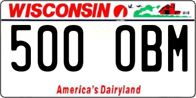 WI license plate 500OBM