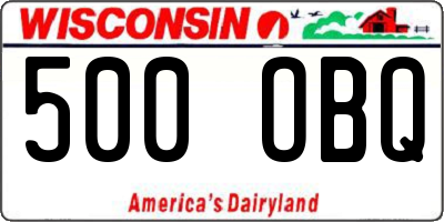 WI license plate 500OBQ