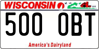 WI license plate 500OBT