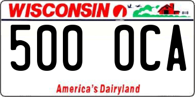 WI license plate 500OCA