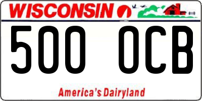 WI license plate 500OCB