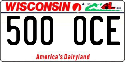 WI license plate 500OCE