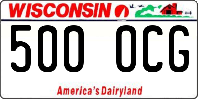 WI license plate 500OCG