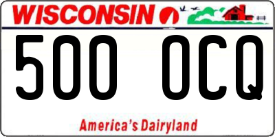 WI license plate 500OCQ