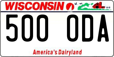 WI license plate 500ODA