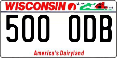 WI license plate 500ODB