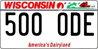 WI license plate 500ODE