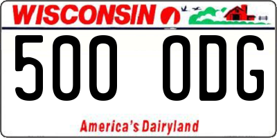 WI license plate 500ODG