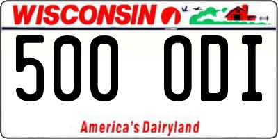 WI license plate 500ODI