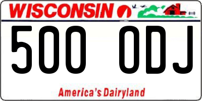 WI license plate 500ODJ