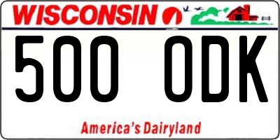 WI license plate 500ODK