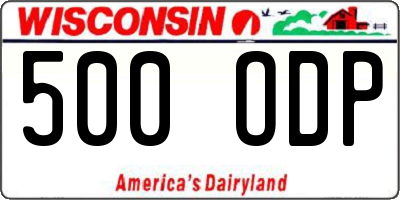 WI license plate 500ODP
